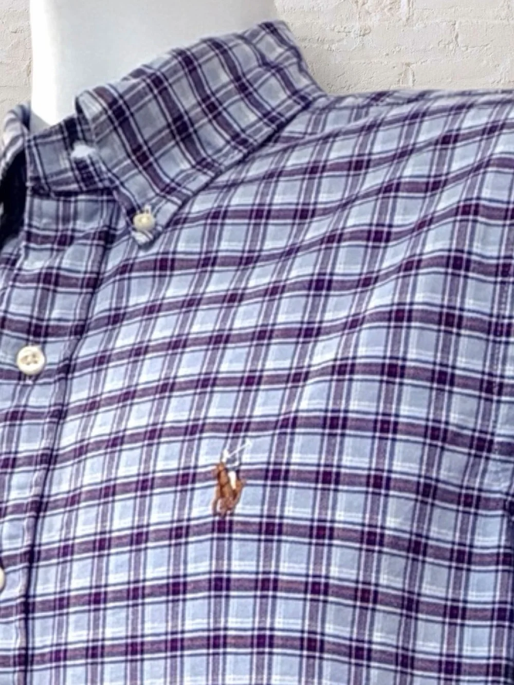 Polo Ralph Lauren Purple Plaid Button Down Shirt Multicolor Pony Classic Mens